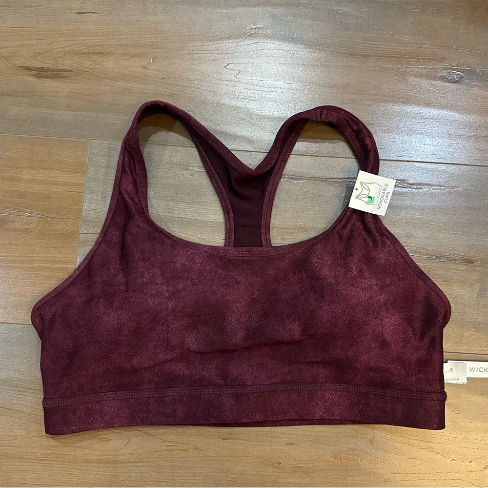 dip Maroon Racerback Sports Bra